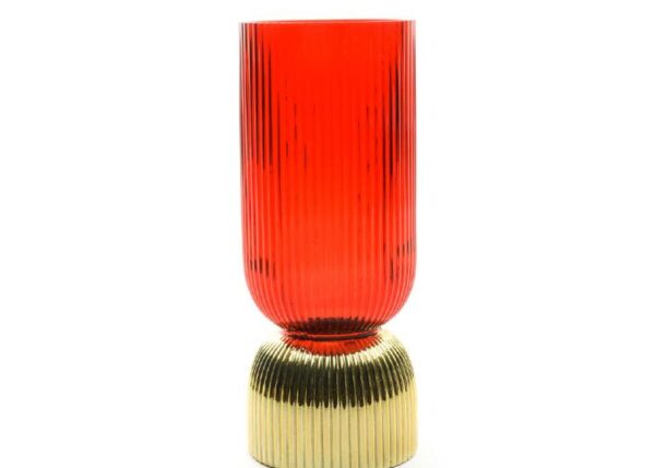 VASO ORO ROSSO IN VETRO D.10XH.26 CM ART.53053 -