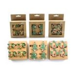 PORTATOVAGLIOLI IN METALLO SET 4 NATALIZI CON PERLINE 5X5XH.5 CM DESIGN ASSORTITI ART.55453 -