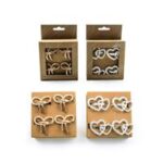 PORTATOVAGLIOLI IN METALLO SET 4 5X5XH.5 CM DESIGN ASSORTITI ART.55491 -