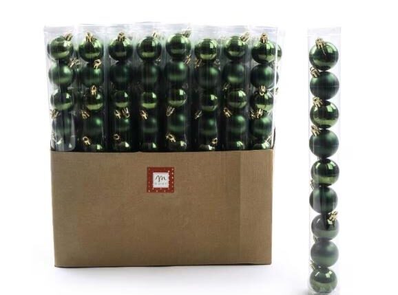 CONFEZIONE 9 PALLE VERDI IN PLASTICA TUBO PVC D.4 CM ART.57174 -
