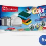 SETABLU SPUGNA COLOUR CLEAN 6PZ COL VARI 5X9CM