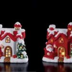 CASETTA DI NATALE CERAMICA +LED A2C 18X11XH17 ART.103684