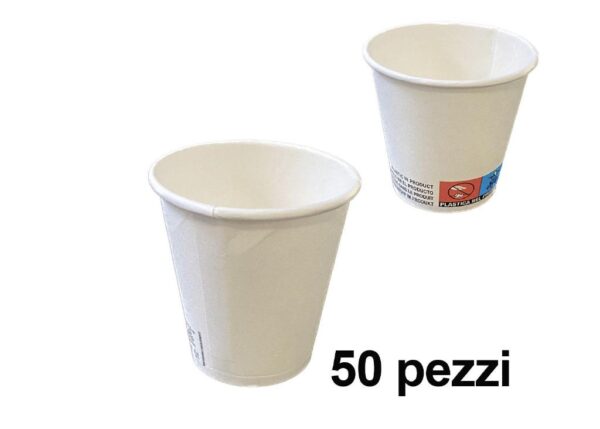 BICCHIERI CAFFE BIANCO CARTONE X 50 PZ 75 ML
