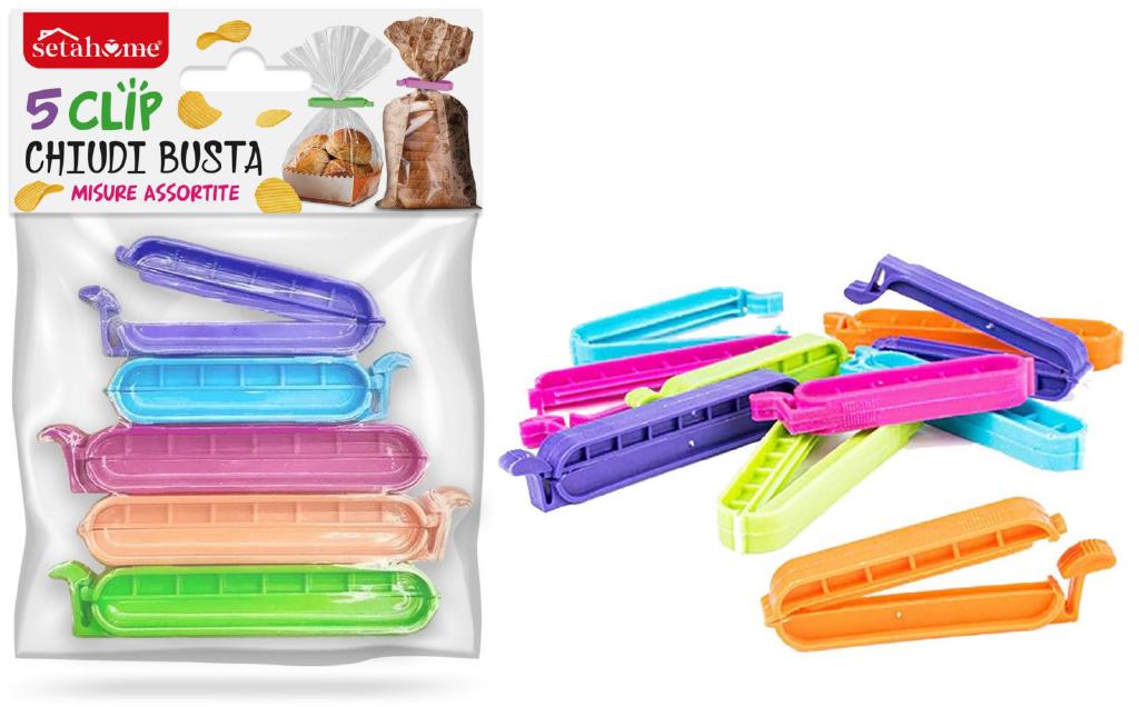 SETABLU CLIP CHIUDIBUSTA - 5PZ - MIS. ASSORTITE SETABLU CLIP CHIUDIBUSTA - 5PZ - MIS. ASSORTITE
