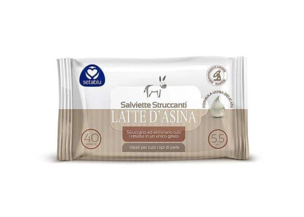 SETABLU SALVIETTE STRUCCANTI LATTE ASINA 40PZ