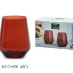 BICCHIERI ALLEGRA SET 2 ROSSO 42CL ART.950957