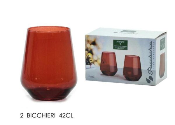 BICCHIERI ALLEGRA SET 2 ROSSO 42CL ART.950957