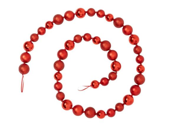 GHIRLANDA 200CM SFERE ROSSE 5CM