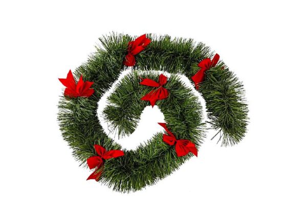 GHIRLANDA VERDE PLASTICA 270CM CON FIOCC