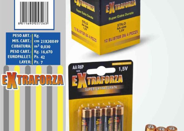FATIGATI BATTERIA STILO 4PZ.AA EXTRAFORZA