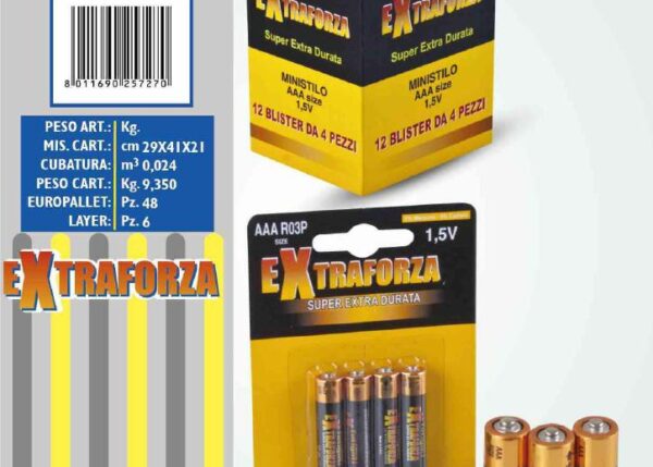 FATIGATI BATTERIA M/STILO 4PZ.AAA EXTRAFORZA