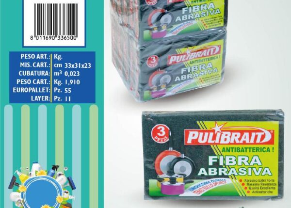 FATIGATI FIBRA ABRASIVA 3 PZ.PULIBRAIT 16X10