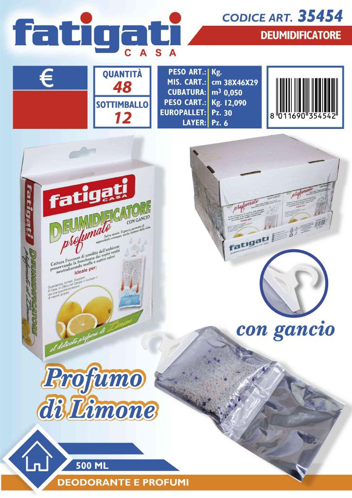 FATIGATI DEUMIDIFICATORE C/GANCIO 500ML LIMONE ART.35454 FATIGATI DEUMIDIFICATORE C/GANCIO 500ML LIMONE ART.35454