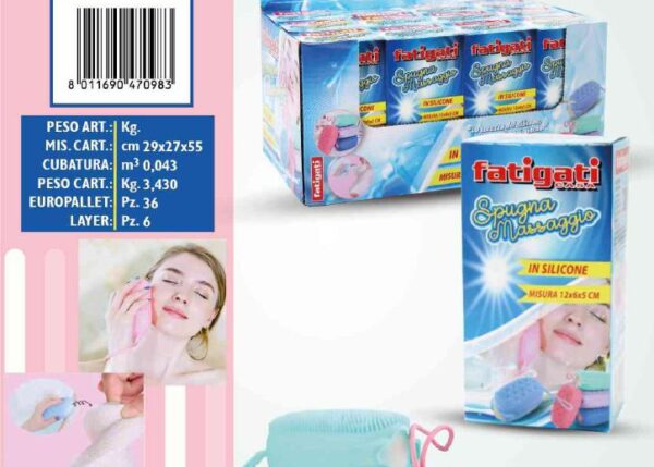 FATIGATI SPUGNA MASSAGGIO IN SILICONE 12*6*5