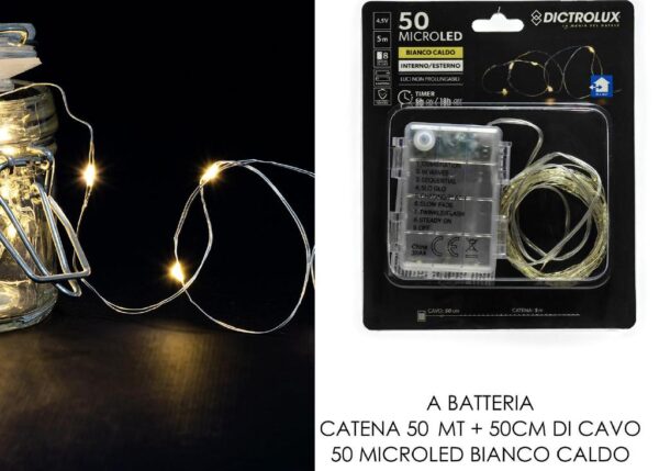 CATENA 50 MICROLED C/TIMER B.CALDO ART.405837