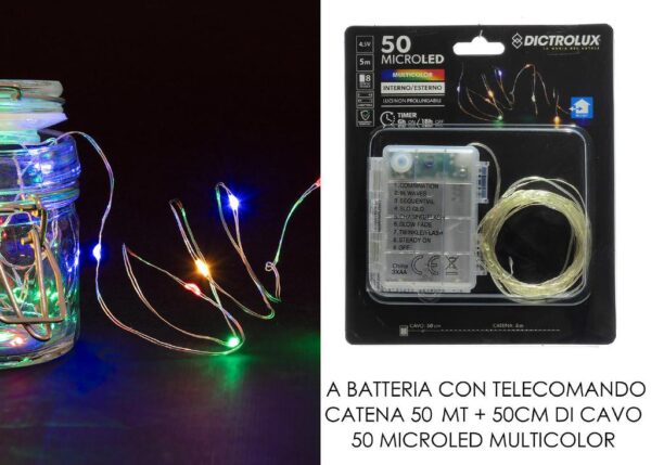 CATENA 50 MICROLED B/O C/TIMER MULTICOL ART.405838