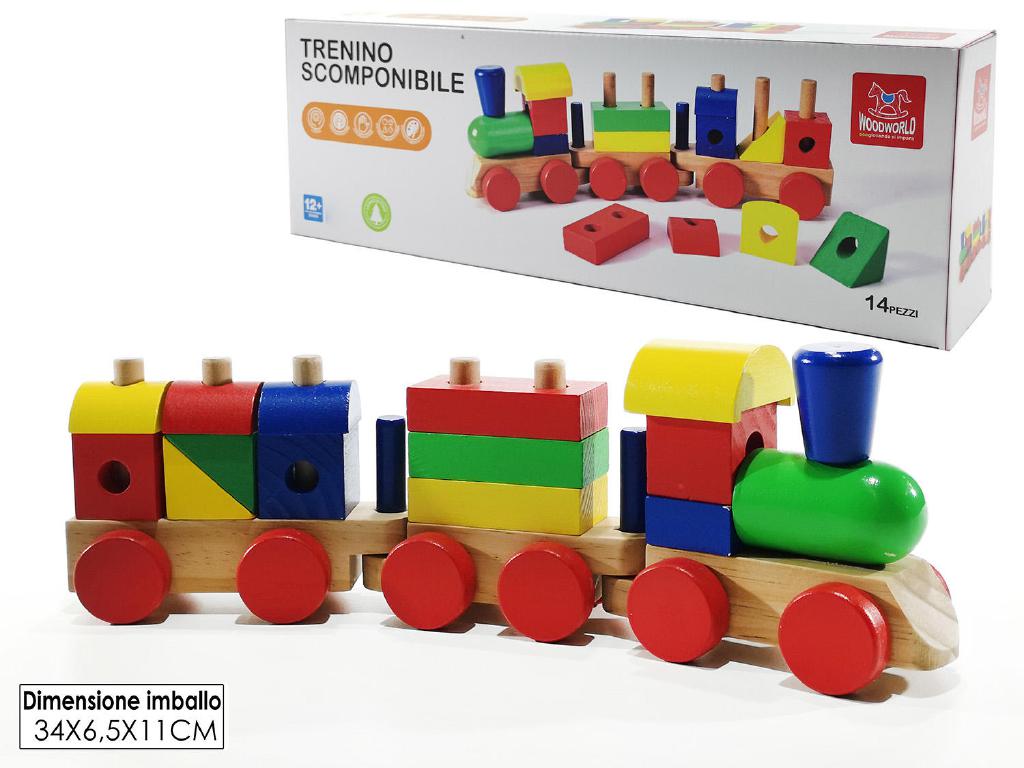 TRENINO LEGNO 14 PEZZI ART.719909 TRENINO LEGNO 14 PEZZI ART.719909