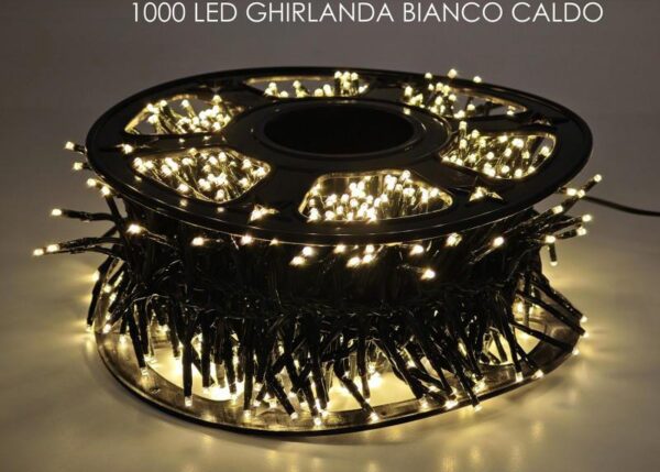 MICROLED 1000 LED GHIRLANDA B.CALDO C/BOBINA ART.450750