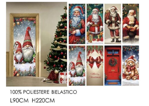 COPRIPORTA DEC. NATAL.90X220CM 8ASS ART.582849