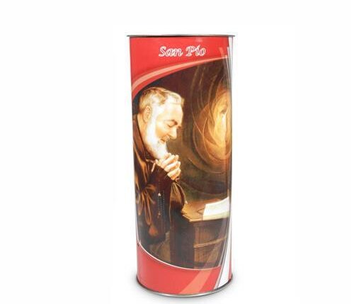 CERO VOTIVO ROSSO SAN PIO 8X24