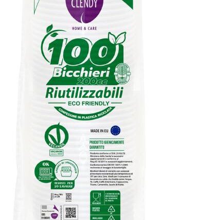 CLENDY BICCHIERI 200CC BIANCHI 100PZ RIUTULIZZABIL