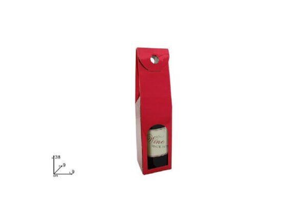BOX PORTABOTTIGLIA ROSSO METALLIZZATO