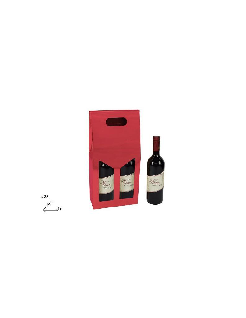 BOX PORTABOTTIGLIA 2 POSTI ROSSO METALLIZZATO BOX PORTABOTTIGLIA 2 POSTI ROSSO METALLIZZATO