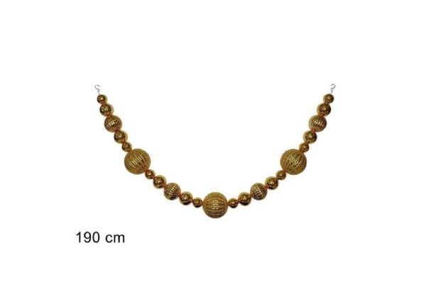 GHIRLANDA 23 SFERE 190CM ORO PLASTICA