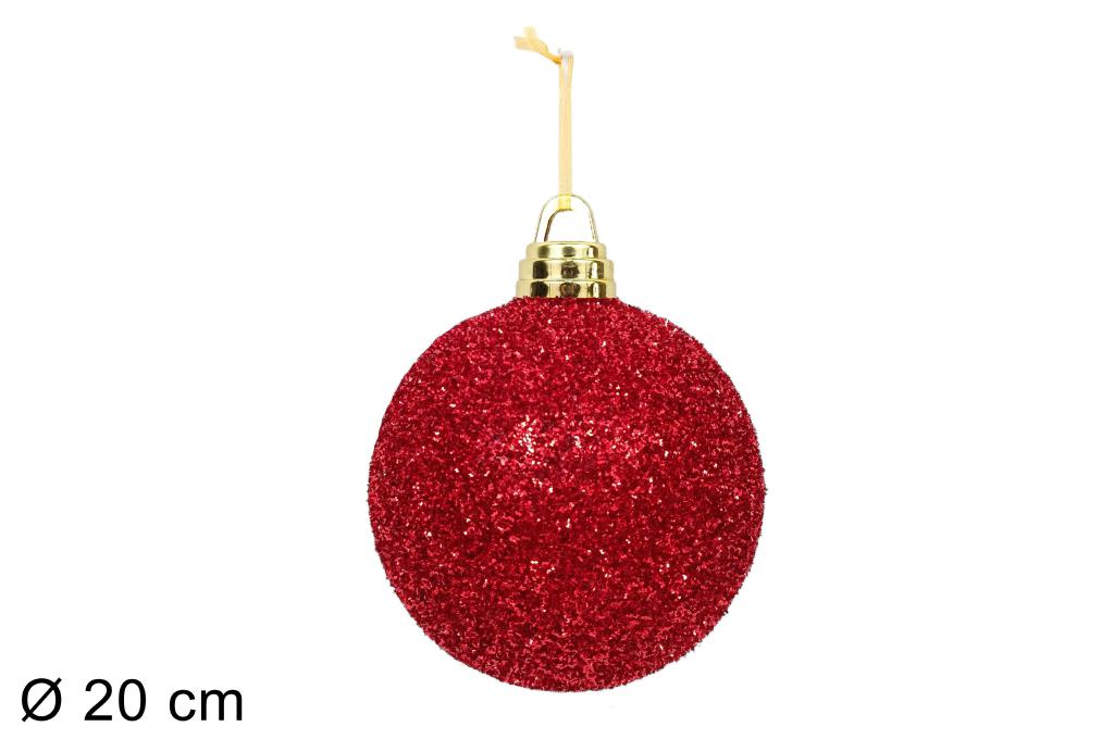 PALLA DI NATALE 20CM ROSSO FILI LAMINATI PALLA DI NATALE 20CM ROSSO FILI LAMINATI