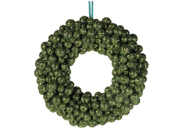GHIRLANDA GLITTER BACCHE VERDE D20X5CM PVC