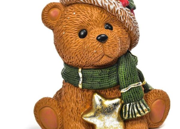 ORSO CON STELLA IN POLIRESINA 28,5X22X30CM ART.60504 -
