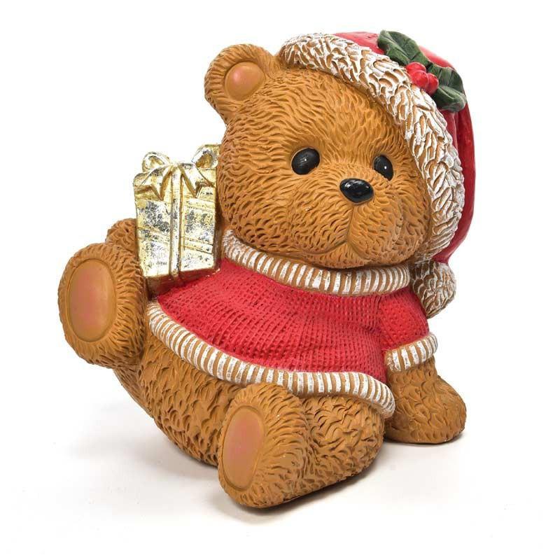 ORSO CON REGALO IN POLIRESINA 28X22,5X29CM ART.60528 - ORSO CON REGALO IN POLIRESINA 28X22,5X29CM ART.60528 -