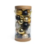 PALLE DI NATALE CONF 50 SFERE BLACK&GOLD PLASTICA MISURE