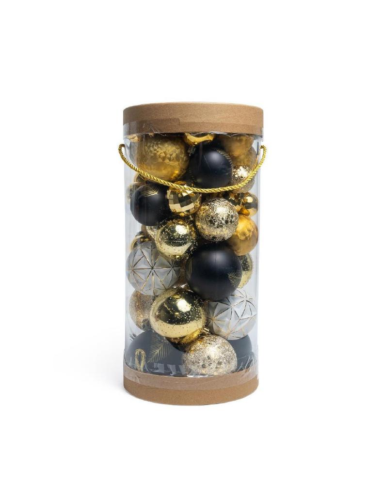 PALLE DI NATALE CONF 50 SFERE BLACK&GOLD PLASTICA MISURE PALLE DI NATALE CONF 50 SFERE BLACK&GOLD PLASTICA MISURE