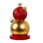 BASE ALBERO PALLE NATALIZIE ROSSO E ORO IN POLIRESINA PER ALBERI CON TUBO MAX D.3.6CM/8KG/.1.8M 32X31.5XH.57 CM ART.86733 -