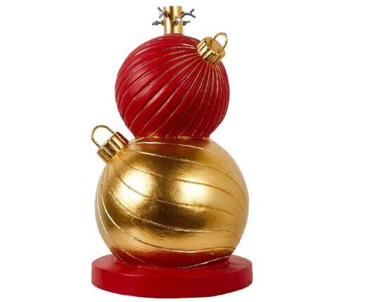 BASE ALBERO PALLE NATALIZIE ROSSO E ORO IN POLIRESINA PER ALBERI CON TUBO MAX D.3.6CM/8KG/.1.8M 32X31.5XH.57 CM ART.86733 -