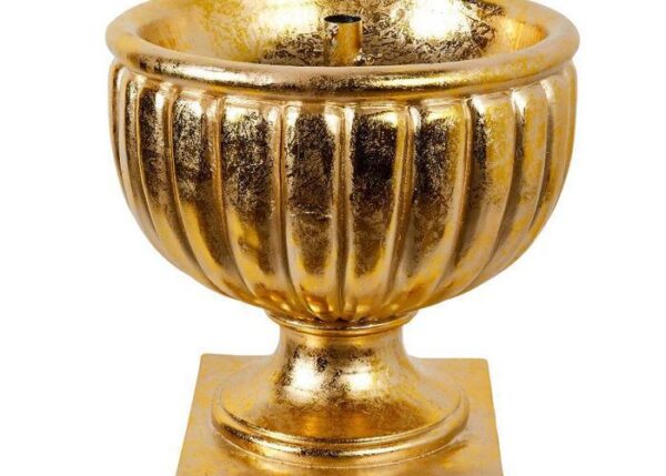 BASE ALBERO COPPA DORATA IN POLIRESINA PER ALBERI CON TUBO MAX D.3.6CM/8KG/.1.8M 46X46XH.48 CM ART.86788 -