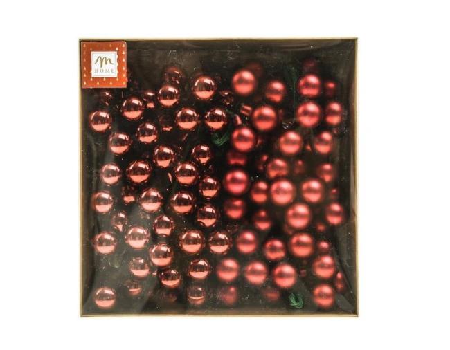 PALLINE DI NATALE BORDEAUX IN VETRO CONFEZIONE 144PZ DIAM 2 CM 19X19XH.7 CM ART.61881 - PALLINE DI NATALE BORDEAUX IN VETRO CONFEZIONE 144PZ DIAM 2 CM 19X19XH.7 CM ART.61881 -