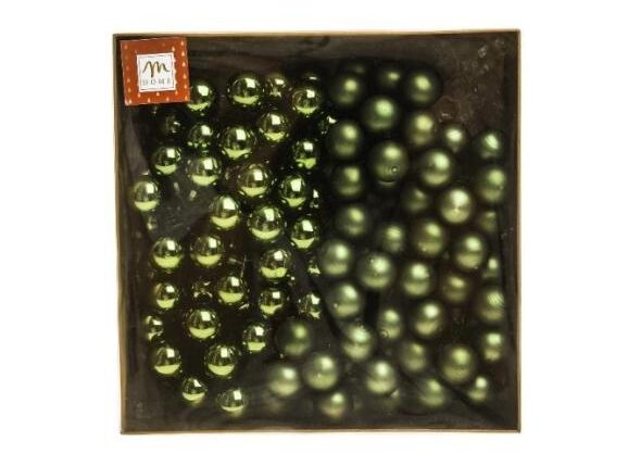 PALLINE DI NATALE VERDI IN VETRO CONFEZIONE 144PZ DIAM 2 CM 19X19XH.7 CM ART.61980 -