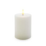CANDELA BIANCA IN CERA E PLASTICA CON LUCE LED A BATTERIA 3XAAA D.7.5XH.10 CM ART.70371 -