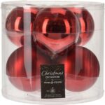 PALLE DI NATALE VETRO ROSSO PZ.6 80MM ART.ABR702520