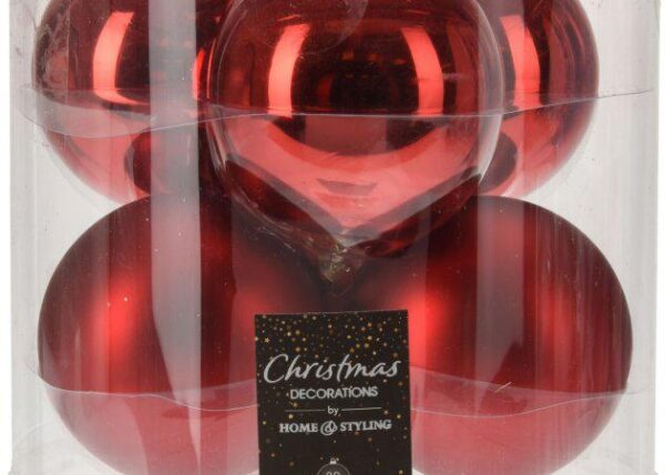 PALLE DI NATALE VETRO ROSSO PZ.6 80MM ART.ABR702520