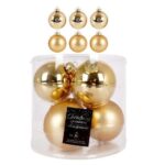 PALLE DI NATALE VETRO ORO 6PZ 80MM ART.ARB104500