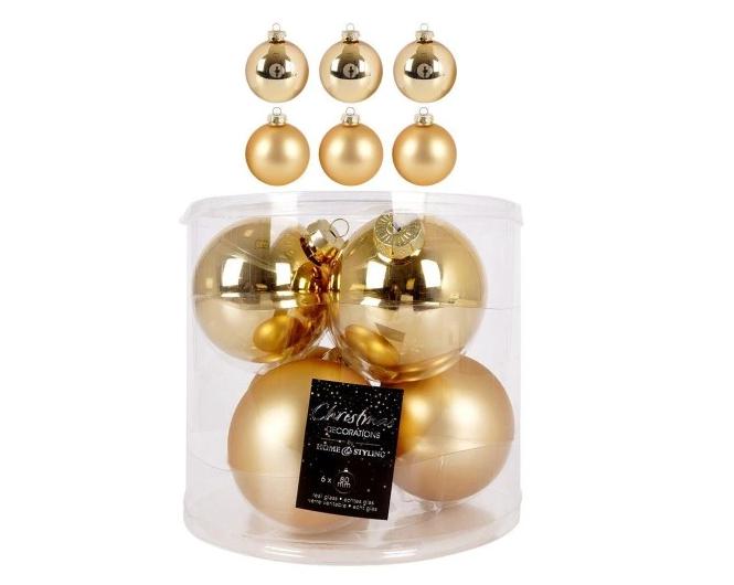PALLE DI NATALE VETRO ORO 6PZ 80MM ART.ARB104500 PALLE DI NATALE VETRO ORO 6PZ 80MM ART.ARB104500