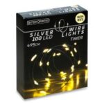 CAVO ARGENTO 100LED BIANCO CALDO TIMER ART.AX9731540