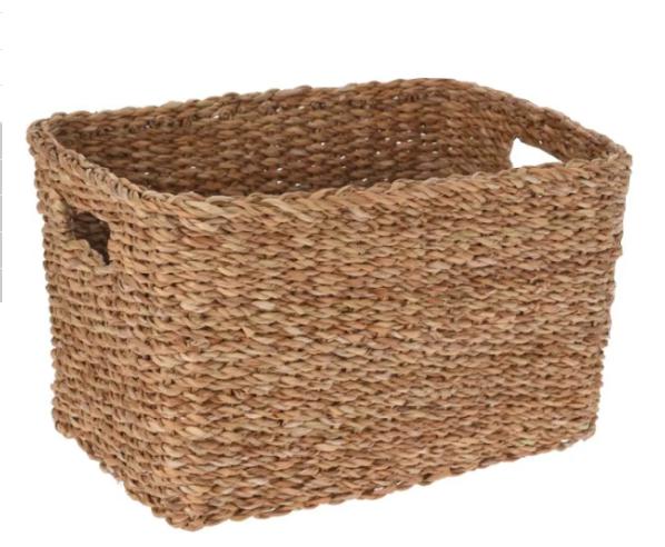 CESTA NATURALI RETTANGOLARE GRANDE CON MANICI 37CM ART.BD2000180