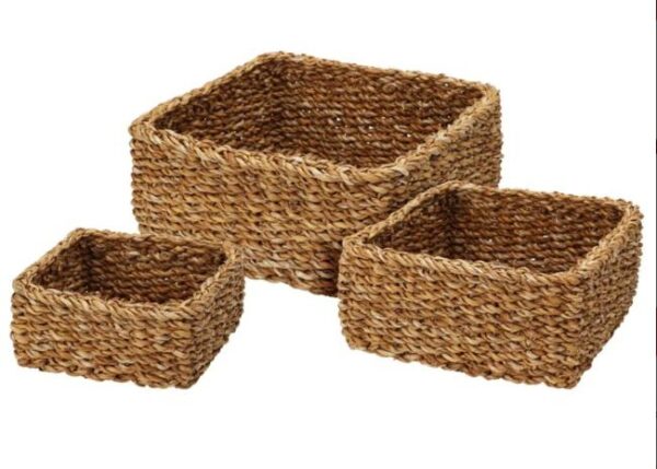 CESTA NATURALE QUADRATA MEDIA 22X22X10CM ART.BD2000030