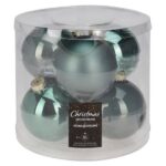 PALLE DI NATALE VETRO VERDE PZ 6 80MM ART.ARB104620
