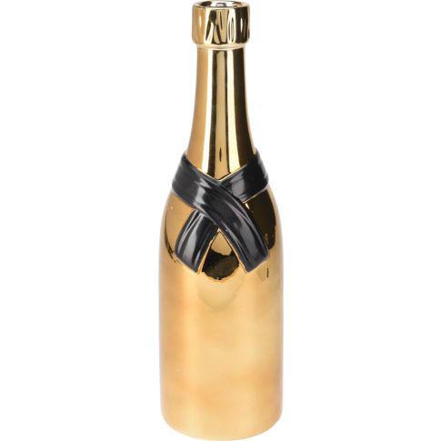 VASO CERAMICA BOTTIGLIA 11X39CM NERO/ORO ART.APF649310 VASO CERAMICA BOTTIGLIA 11X39CM NERO/ORO ART.APF649310