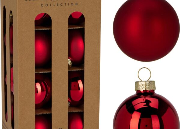 PALLE DI NATALE VETRO X 16 PZ 60MM ROSSO ART.ARB200420